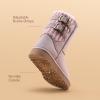 image:imageDREAM PAIRS Girls Boys Winter Boots Faux Fur Lined Mid Calf Kids Snow Tall Shoes FuzzyChic Kids Buckle for Little KidBig KidAll Pink