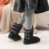 image:imageDREAM PAIRS Girls Boys Winter Boots Faux Fur Lined Mid Calf Kids Snow Tall Shoes FuzzyChic Kids Buckle for Little KidBig KidBlack