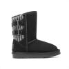 image:imageDREAM PAIRS Girls Boys Winter Boots Faux Fur Lined Mid Calf Kids Snow Tall Shoes FuzzyChic Kids Buckle for Little KidBig KidBlack