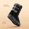 image:imageDREAM PAIRS Girls Boys Winter Boots Faux Fur Lined Mid Calf Kids Snow Tall Shoes FuzzyChic Kids Buckle for Little KidBig KidBlackGrey