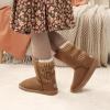 image:imageDREAM PAIRS Girls Boys Winter Boots Faux Fur Lined Mid Calf Kids Snow Tall Shoes FuzzyChic Kids Buckle for Little KidBig KidChesnut