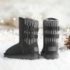 image:imageDREAM PAIRS Girls Boys Winter Boots Faux Fur Lined Mid Calf Kids Snow Tall Shoes FuzzyChic Kids Buckle for Little KidBig KidGrey