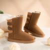 image:imageDREAM PAIRS Girls Boys Winter Boots Faux Fur Lined Mid Calf Kids Snow Tall Shoes FuzzyChic Kids Buckle for Little KidBig KidLight Brown