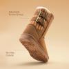 image:imageDREAM PAIRS Girls Boys Winter Boots Faux Fur Lined Mid Calf Kids Snow Tall Shoes FuzzyChic Kids Buckle for Little KidBig KidLight Brown