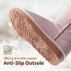 image:imageDREAM PAIRS Girls Boys Winter Boots Faux Fur Lined Mid Calf Kids Snow Tall Shoes FuzzyChic Kids Buckle for Little KidBig KidPink