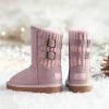 image:imageDREAM PAIRS Girls Boys Winter Boots Faux Fur Lined Mid Calf Kids Snow Tall Shoes FuzzyChic Kids Buckle for Little KidBig KidPink