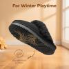 image:imageDREAM PAIRS Kids Slippers Girls Boys House Fuzzy Indoor Outdoor Warm Slip on Slipper for Little Kid Big KidBlack