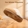 image:imageDREAM PAIRS Kids Slippers Girls Boys House Fuzzy Indoor Outdoor Warm Slip on Slipper for Little Kid Big KidCamel
