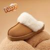 image:imageDREAM PAIRS Kids Slippers Girls Boys House Fuzzy Indoor Outdoor Warm Slip on Slipper for Little Kid Big KidCamel