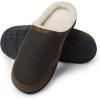 image:imageDREAM PAIRS Mens Cozy Memory Foam Slippers with Fuzzy Woollike Lining Slipon Washable Indoor Outdoor House ShoesBrown
