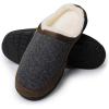 image:imageDREAM PAIRS Mens Cozy Memory Foam Slippers with Fuzzy Woollike Lining Slipon Washable Indoor Outdoor House ShoesBrownGrey
