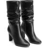 image:imageDREAM PAIRS Slouch Boots for Women Mid Calf Womens Fashion Almond Toe High Heel Fall Winter Dressy BootsBlackpu