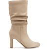 image:imageDREAM PAIRS Slouch Boots for Women Mid Calf Womens Fashion Almond Toe High Heel Fall Winter Dressy BootsSandy Beigesuede