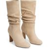 image:imageDREAM PAIRS Slouch Boots for Women Mid Calf Womens Fashion Almond Toe High Heel Fall Winter Dressy BootsSandy Beigesuede