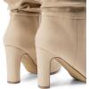 image:imageDREAM PAIRS Slouch Boots for Women Mid Calf Womens Fashion Almond Toe High Heel Fall Winter Dressy BootsSandy Beigesuede