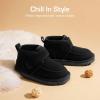 image:imageDREAM PAIRS Toddler Boots Boys Kids Girls Winter Warm Faux Fur Walking Ankle Boots FuzzyGo Kids Cozy Tap ShoesBlack