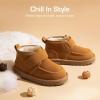 image:imageDREAM PAIRS Toddler Boots Boys Kids Girls Winter Warm Faux Fur Walking Ankle Boots FuzzyGo Kids Cozy Tap ShoesChestnut