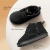 image:imageDREAM PAIRS Toddler Boots Kids Boys Girls Winter Zipper Warm Faux Fur FuzzyGo Kids Cozy Walking Ankle BootsBlack