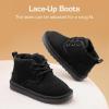 image:imageDREAM PAIRS Toddler Boots Kids Boys Girls Winter Zipper Warm Faux Fur FuzzyGo Kids Cozy Walking Ankle BootsBlack