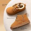 image:imageDREAM PAIRS Toddler Boots Kids Boys Girls Winter Zipper Warm Faux Fur FuzzyGo Kids Cozy Walking Ankle BootsChestnut