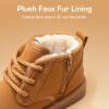 image:imageDREAM PAIRS Toddler Boots Kids Boys Girls Winter Zipper Warm Faux Fur FuzzyGo Kids Cozy Walking Ankle BootsChestnut