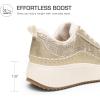 image:imageDREAM PAIRS Women Chunky City Tweed Comfortable Casual Platform Fashion SneakerGold