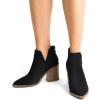 image:imageDREAM PAIRS Womens Ankle Boots Chunky Heel Pointed Toe Short Booties ShoesBlacknubuck