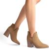 image:imageDREAM PAIRS Womens Ankle Boots Chunky Heel Pointed Toe Short Booties ShoesLight Brownsuede