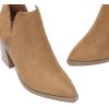 image:imageDREAM PAIRS Womens Ankle Boots Chunky Heel Pointed Toe Short Booties ShoesLight Brownsuede