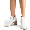 image:imageDREAM PAIRS Womens Ankle Boots Chunky Heel Pointed Toe Short Booties ShoesWhitepu