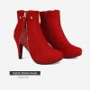 image:imageDREAM PAIRS Womens Ankle Boots High Stiletto Heel Booties Fashion Zipper Short BootsClassic Red