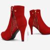 image:imageDREAM PAIRS Womens Ankle Boots High Stiletto Heel Booties Fashion Zipper Short BootsClassic Red