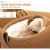 image:imageDREAM PAIRS Womens Ankle Winter Boots Genuine Suede Leather Faux Fur Lace Up Snow Warm Comfort Cozy Short Booties FuzzyGo Womens CozyChestnut