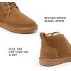 image:imageDREAM PAIRS Womens Ankle Winter Boots Genuine Suede Leather Faux Fur Lace Up Snow Warm Comfort Cozy Short Booties FuzzyGo Womens CozyChestnut