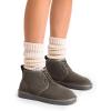 image:imageDREAM PAIRS Womens Ankle Winter Boots Genuine Suede Leather Faux Fur Lace Up Snow Warm Comfort Cozy Short Booties FuzzyGo Womens CozyTaupe
