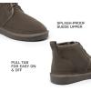 image:imageDREAM PAIRS Womens Ankle Winter Boots Genuine Suede Leather Faux Fur Lace Up Snow Warm Comfort Cozy Short Booties FuzzyGo Womens CozyTaupe
