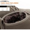 image:imageDREAM PAIRS Womens Ankle Winter Boots Genuine Suede Leather Faux Fur Lace Up Snow Warm Comfort Cozy Short Booties FuzzyGo Womens CozyTaupe