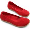 image:imageDREAM PAIRS Womens Ballet Flats Wide Toe Box Knit Flats for Women with Arch Support Comfortable Slip On Dressy Travel Work Business Office Shoes for WomenRed