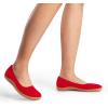 image:imageDREAM PAIRS Womens Ballet Flats Wide Toe Box Knit Flats for Women with Arch Support Comfortable Slip On Dressy Travel Work Business Office Shoes for WomenRed