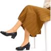 image:imageDREAM PAIRS Womens Chunky Comfortable Closed Toe Low Block Heels Work Round Toe Dress Wedding Adjustable Slip On Pumps ShoesBlack