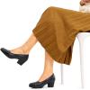 image:imageDREAM PAIRS Womens Chunky Comfortable Closed Toe Low Block Heels Work Round Toe Dress Wedding Adjustable Slip On Pumps ShoesNavy