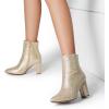 image:imageDREAM PAIRS Womens Chunky Heel Ankle Booties Pointed Toe Short BootsGold