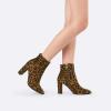 image:imageDREAM PAIRS Womens Chunky Heel Ankle Booties Pointed Toe Short BootsLeopard
