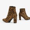 image:imageDREAM PAIRS Womens Chunky Heel Ankle Booties Pointed Toe Short BootsLeopard
