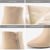 image:imageDREAM PAIRS Womens Chunky Heel Ankle Booties Pointed Toe Short BootsNude