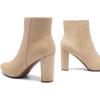 image:imageDREAM PAIRS Womens Chunky Heel Ankle Booties Pointed Toe Short BootsNude