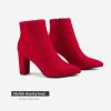 image:imageDREAM PAIRS Womens Chunky Heel Ankle Booties Pointed Toe Short BootsRed