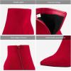 image:imageDREAM PAIRS Womens Chunky Heel Ankle Booties Pointed Toe Short BootsRed