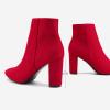 image:imageDREAM PAIRS Womens Chunky Heel Ankle Booties Pointed Toe Short BootsRed