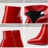 image:imageDREAM PAIRS Womens Chunky Heel Ankle Booties Pointed Toe Short BootsRedPat